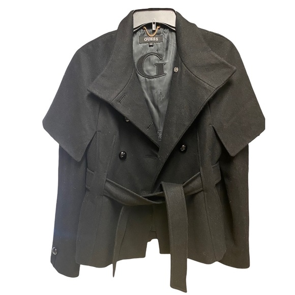 GUESS - Double Breasted Wool Cape Coat - Picture 1 of 7